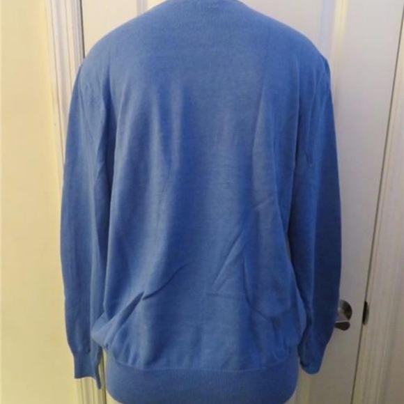POLO GOLF RALPH LAUREN BLUE V-NECK  SWEATER M - Picture 4 of 5